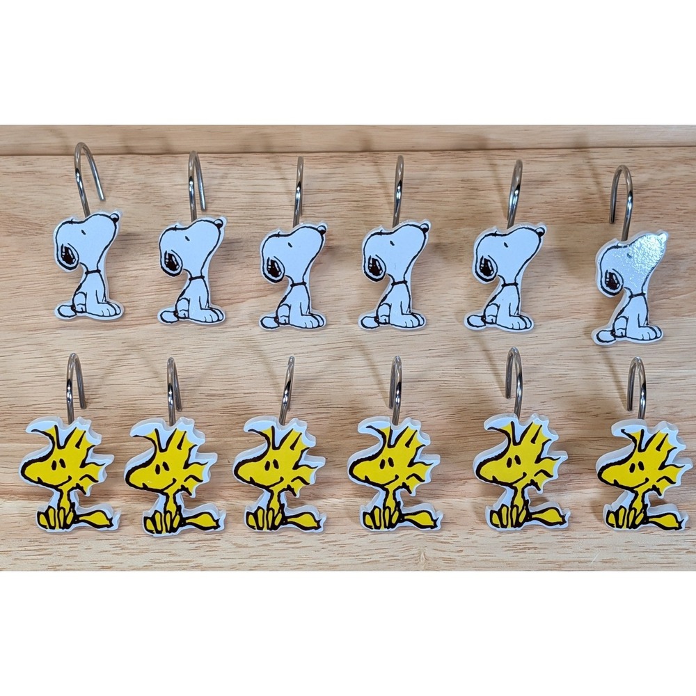 Peanuts Snoopy and Woodstock Shower Curtain Hooks Set of 12 Resin 2018 PNTS